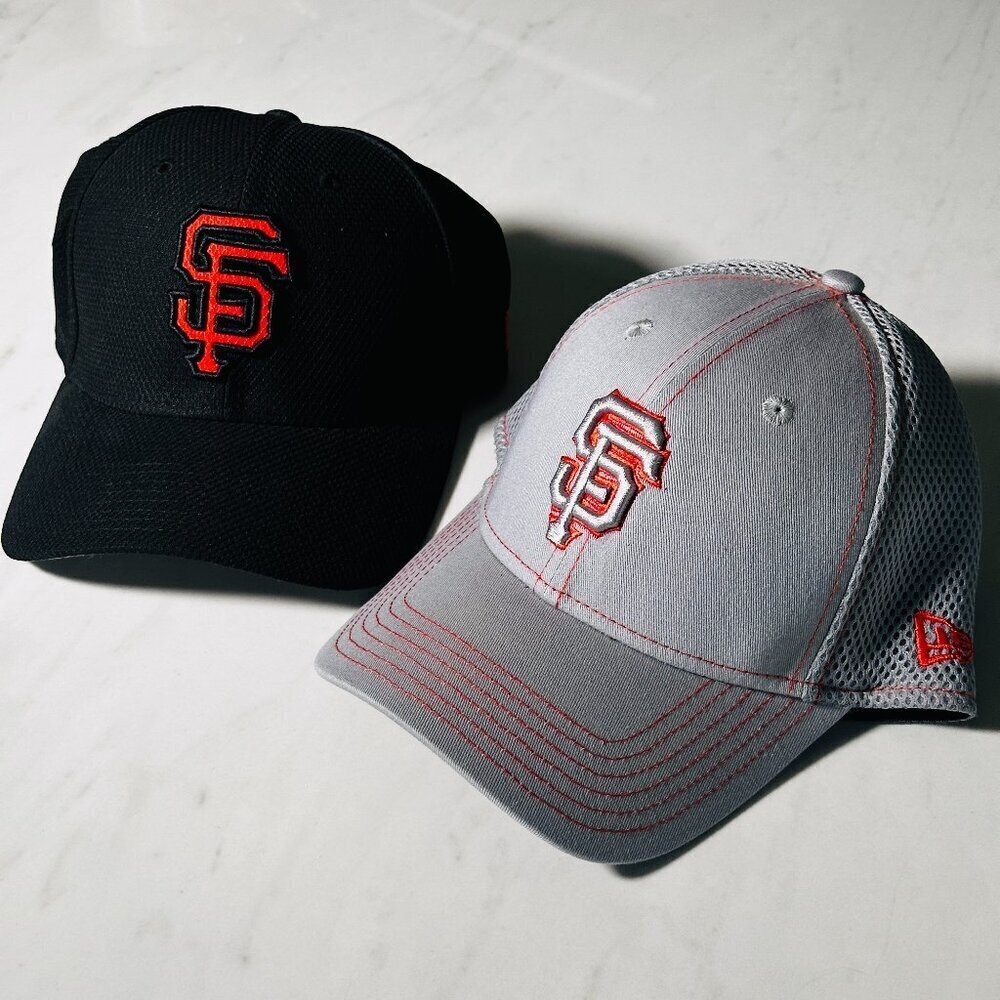 San Francisco Giants New Era Hat Cap Medium Large M / L 39Thirty - Lot of 2 SF